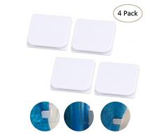 BelleStyle Clips de Rideau de Douche, 4 pcs Self-Adhesive Shower Liner Splash gardes Coupe-Vent Stop Protect Clips Salle de Bains Accessoires-Blanc