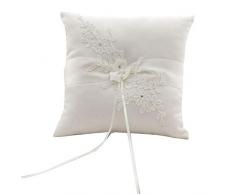Coussin dalliances Ivoire pour bagues de mariage Awtlife Flower pour mariage sur la plage, 21 cm environ