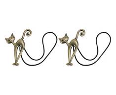 2Pcs Embrasse à Rideaux Magnétique Attache Rideau Aimanté Boucle de Rideau Magnifique Clip Rideau en Motif de Chat Accessoires pour Rideaux pour Maison Salon Chambre Bureau
