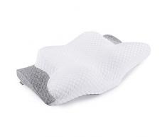 Misiki Oreiller Ergonomique Cervical Oreiller Orthopédique avec Mémoire de Forme pour Soutien du Cou et Soulager Les Douleurs au Cou Coussin Ergonomique pour Dormir sur Le Côté et sur Le Dos