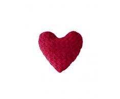 douceur dintérieur coussin coeur 40x40cm imitation fourrure himalaya rouge