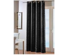 Superbe rideau à œillets embrasse lENNARD anneaux 245 x 135 cm (noir)