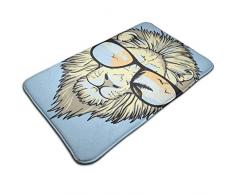 Tapis de porte intérieur extérieur Lion avec des carpettes de tapis dentrée lavable antidérapant de lunettes de soleil paillassons 50 * 80Cm