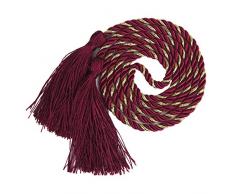 1 paire Embrasses à Rideaux Cordes de Franges pour Salon Chambre (Rouge et d'or)