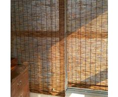 ZQ&QY Roseau Fait Main Store à Enrouleur en Bambou,imperméable Naturel Blinds à Rouleaux Mildew Rétro Sunshade Rouleau-jusquà Shade pour Room Divider Naturel W130xh200cm
