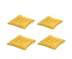 Worsendy Galettes de Chaise, Lot de 4 Galettes de Chaise,Irresistibly Cushiony Soft Seat Cushion,Coussins matelassés,40x40x8cm,Doux et Confortable - decoratif (Jaune)