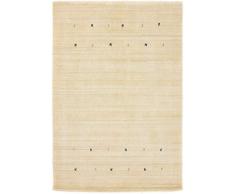 CarpetFine: Tapis de Laine Gabbeh Loom Uni 80x150 cm Blanc - Monochrome