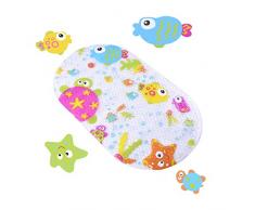 SECINBO Tapis de Bain Antidérapant,Tapis de Douche Résistant à la Moisissure,Tapis de Bain pour Bébé,Tapis pour Enfants avec Ventouses pour Baignoire de Salle de Bains,Lavable,PVC,69×38cm