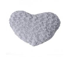 Paris Prix Atmosphera Créateur dintérieur - Coussin Coeur Bouclée 28x36cm Gris