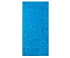 ZOLLNER XXL Serviette de Plage en Coton, 100x200 cm, Turquoise (Autres Disponibles)