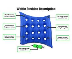 CareforYou® Coussin gonflable pour chaise roulante médicale, évite les escarres, idéal pour une position assise prolongée, avec pompe, approuvé FDA CE, 43 x 43 cm
