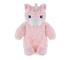 Hari Deals Bouillotte Nouveauté 3D Licorne Peluche Super Doux Polaire Housse 750ml avec Gratuit Paire de Skechers Chaussettes - Rose, 750 ml