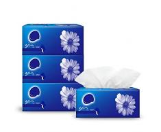 LANGING Lot de 4 Paquets de 1200 Feuilles de mouchoirs matelassés 3 Plis sans Parfum