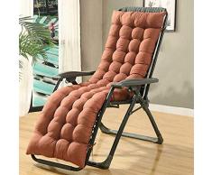 BWJL Loisirs épais Coussin Confortable et Souple, antidérapante Coussin de décompression perméable à lair, adapté à Bascule Chaise Bain de Soleil Chaise Chaise de Jardin terrasse,Brun,120 * 48cm