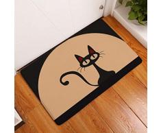 Nunbee Paillasson Imprimé Animalier Designe Tapis de Sol antidérapant extérieur d'entrée Interieur Fibre de Coco Geek Chat Chouette cerf Multicolore, Comic-Tier6 50 * 80cm