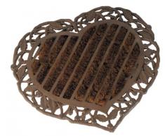 Antic Line - Paillasson fonte et coco en coeur - brun - : 45 cm