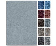 casa pura Tapis De Couloir - Tapis de Passage Coloré - Découpe sur Mesure pour Cuisine, Chambre & Salon - Moquette Bouclé Facile dentretien - Collection London (Gris Clair 66x100 cm)
