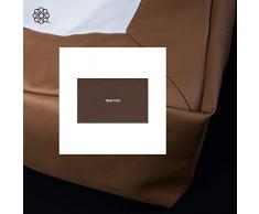 BLANC 1420 Cache-sommier Similicuir Marron Hauteur 30 cm Forme boîte (140x200 cm)