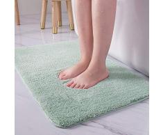 LiGG LiGG Tapis de Bain Super Absorbant Tapis Bain Antidérapant Tapis Salle de Bain Lavable en Machine Tapis de Douche Tapis de Salle Bain pour Salle de Bain, Microfibre(Vert,40 x 60 cm)