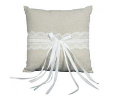Disok Coussin en toile de jute pour alliances