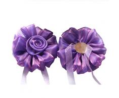 SIMPVALE 1 Paire Roses de Rideau Embrasses Boucle Pince Crochet Fixation Accessoires pour Rideaux Violet