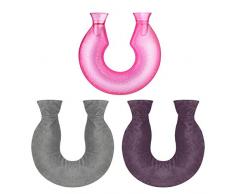 U Forme Bouillotte, Sac à eau chaude de cou et dépaule PVC Tour de Cou avec Housse Peluche,Soulager Cou Lombaire Douleur Coude Épaule 2L