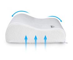 Guiffly Oreiller en Mousse à Mémoire De Forme, Oreiller Cervical Orthopédique pour Le Soutien du Cou, Oreiller Ergonomique Cervical pour Traverses Latérales Et Arrière (50 X 30 cm)