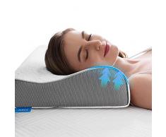 NOFFA Oreiller Ergonomique à Mémoire de Forme - Sommeil profond Oreiller Cervicales Orthopédique - Coussin de soutien du cou 60 x 38 cm
