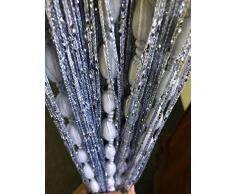 HYSENM Rideaux Gouttes Lanterne Chaîne Corde 100x200cm Noble Draperie Fils Scintille Elégance pour Studio Fenêtre Mural Porte Mariage Fête Hôtel Hôpital, Argenté