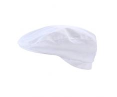 OUNONA Toque Cuisinier Chapeau de Chef Chapeau de Cuisine Chapeau Plat Coton Unisexe (Blanc)