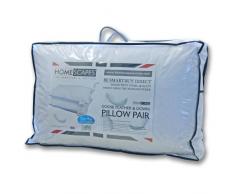 Homescapes 2 Oreillers naturels de Luxe 50 x 90 cm Plumes et Duvet doie Anti-acariens