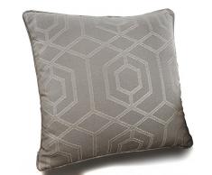 Curtina Camberwell Coussin Garni géométrique Contemporain, Polyester, Stone, Cushion (Filled): 43 x 43cm