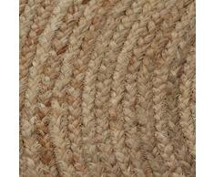 vidaXL Tapis Jute Tressé 120 cm Rond Moquette Carpette à la Main Décor Salon
