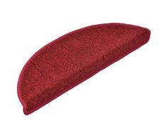 vidaXL 15x Tapis dEscalier Tapis de Marche dEscalier Protection dEscalier Surface Antidérapante Intérieur Maison Rouge Bordeaux 65x24x4 cm