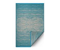 FAB HAB Brooklyn - Tapis Bleu-Vert (Sarcelle) en Polypropylène recyclé pour intérieur/extérieur (90 cm x 150 cm)