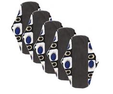 Heaviesk Coussin Respirant Post-Natal en Charbon de Bambou Serviette hygiénique Tissu en Fibre de Bambou réutilisable et Lavable Période menstruelle