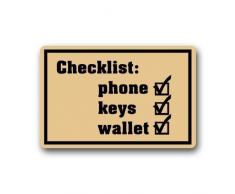 DLing Paillasson Humoristique drôle, Tapis intérieur Mat de paillasson 16inch * 24inch, 40cm * 60cm de Conception de Portefeuille de clés de téléphone de Portefeuille