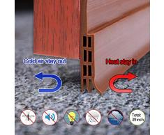 Calfeutrer Bas de Porte, XiDe 100 x 5cm Bas de Porte Adhési, Bande dEtanchéité en Silicone Souple, Anti Bruit Isolement du Bruit, Anti Souris Cafard Imperméable à lEau - Marron