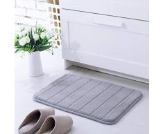 YIQI Tapis de Bain Tapis de Bain, Tapis de Salle de Bain Tapis de Bain Doux Tapis de Salle de Bain (40x60 cm, Gris)
