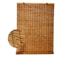 Stores en Bambou - Stores Romains en Roseau - Rideaux Naturels, Salon Salon de Thé Décoration Imperméable et Etanche à la Poussière Rétro Paille Rideau,pour Portes et Fenêtres(50x60cm/20x24in)