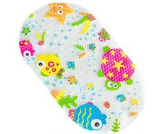 Afufu Tapis de Bain Baignoire - Cartoon Imprimé Tapis de Bébé Baignoire, Tapis Baignoire Antidérapant & Tapis de Douche Anti-Moisissures avec Ventouses Fortes pour Bebe Enfants