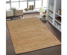 Uni shaggy tapis à poils longs uni beige ronde et rectangulaire neuf certifié öko tex, Polypropylène, beige, 60 cm_x_110 cm