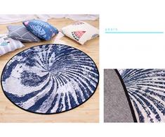 Morbuy Tapis Rond Lavable en Machine La géométrie Interieur Anti Slip Chambre à Coucher Salon Tapis d'Entrée Absorbant Antidérapant(80cm, Ans)