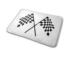 Drapeaux à Damier Race Car Flag Tapis antidérapants Tapis de Salle de Bain Tapis dintérieur/dextérieur