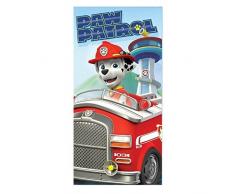 PAT PATROUILLE Pompier Serviette de plage microfibre 70x140 cm rouge. blanc et bleu