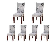 6 x Housse de Chaise SindeRay Universelle Extensible pour Décoration de Chaise Moderne (B)