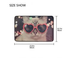 WowPrint Tapis de Porte Humoristique en Forme de Chat Lavable pour Salon, Chambre à Coucher, décoration intérieure 60 x 40 cm
