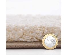 Tapis de bain casa pura® Ombre écru-blanc | ultra doux et souple | 5 tailles au choix | poil long - lavable | diamètre 100cm (rond)