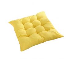 Fablcrew. Galettes de Chaise Carré Matelassées Portable Confortable Coussin de Chaise pour Maison Bureau de Chaise 40 x 40 CM (Jaune)