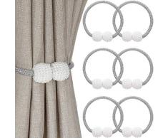Outus Embrasses de Rideaux Magnétiques Embrasses de Fenêtre à Billes Faux Perles Boucle de Rideau Pince pour Décoration de Bureau Maison (6 Pièces)